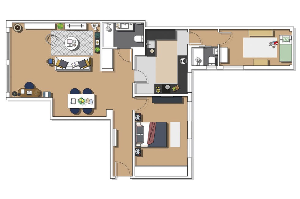 piso familiar plano de la vivienda