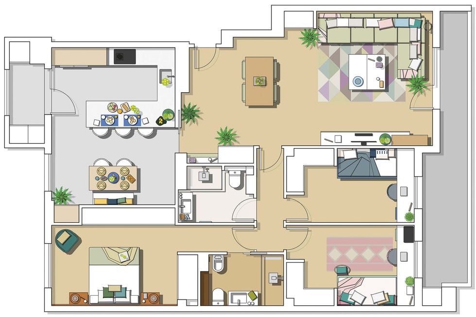piso familiar funcional plano de la vivienda