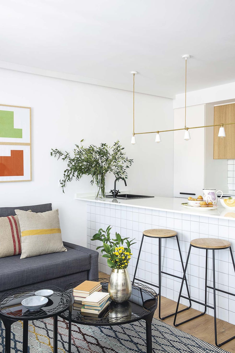 Piso en Madrid 58 m: Salón con cocina abierta