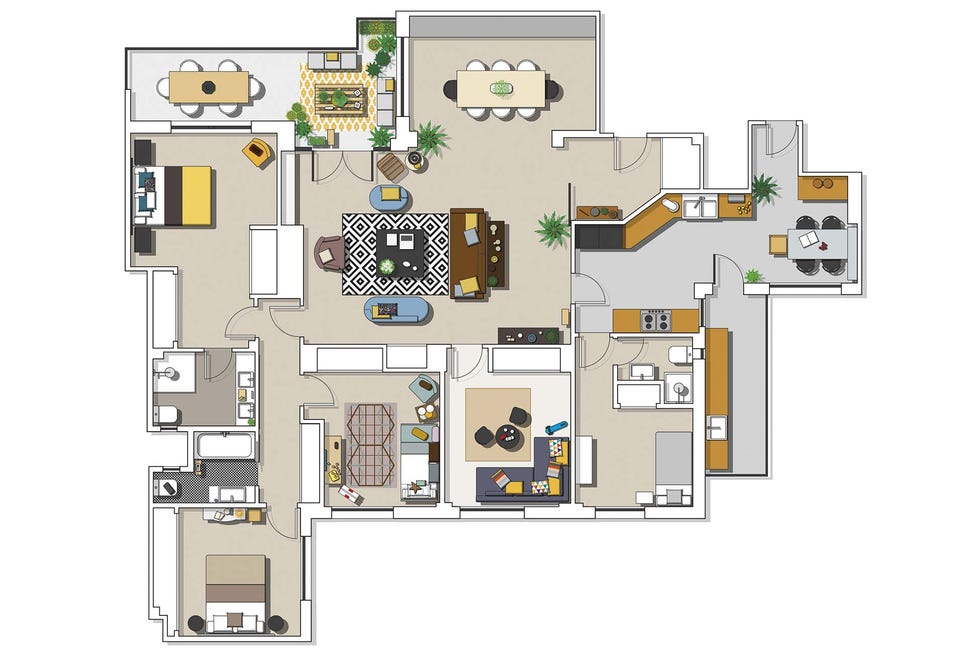 piso con espacios abiertos plano de la vivienda