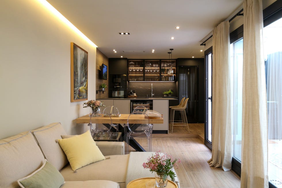 salón con comedor y cocina integrados