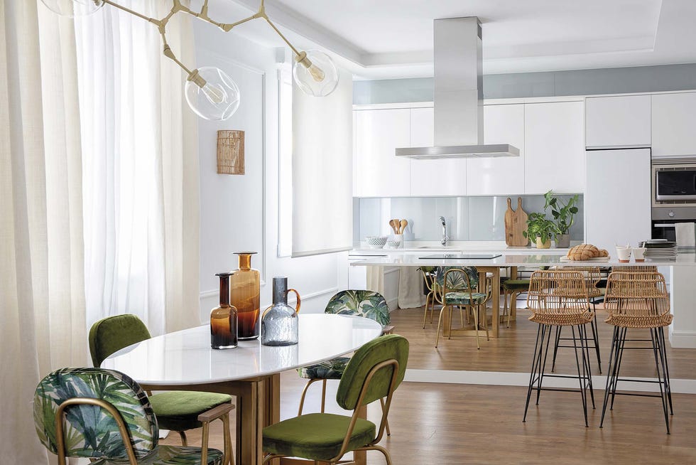 un piso en madrid exótico cocina abierta al salón comedor