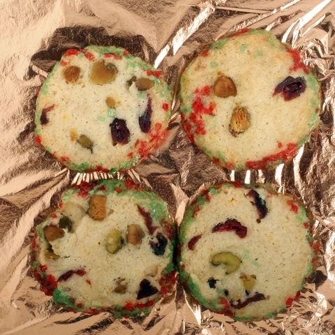 Pistachio Cranberry Icebox Christmas cookies on DECEMBER 13, 2013.