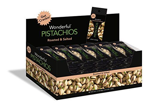 Wonderful Pistachios Roasted and Salted Pistachios,1.5 Ounce, Pack of 24