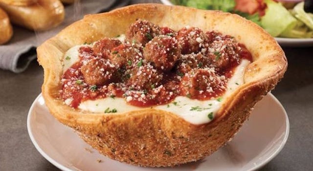 Olive Garden Added a Meatball Pizza Bowl to Its Menu