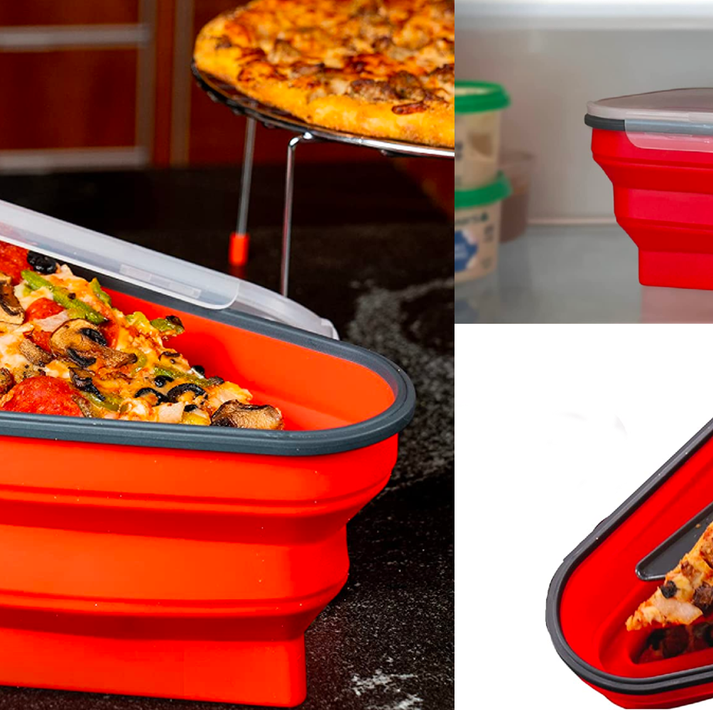 Pizza Storage Container, Collapsible Pizza Slice Keeper with Lid and A —  CHIMIYA