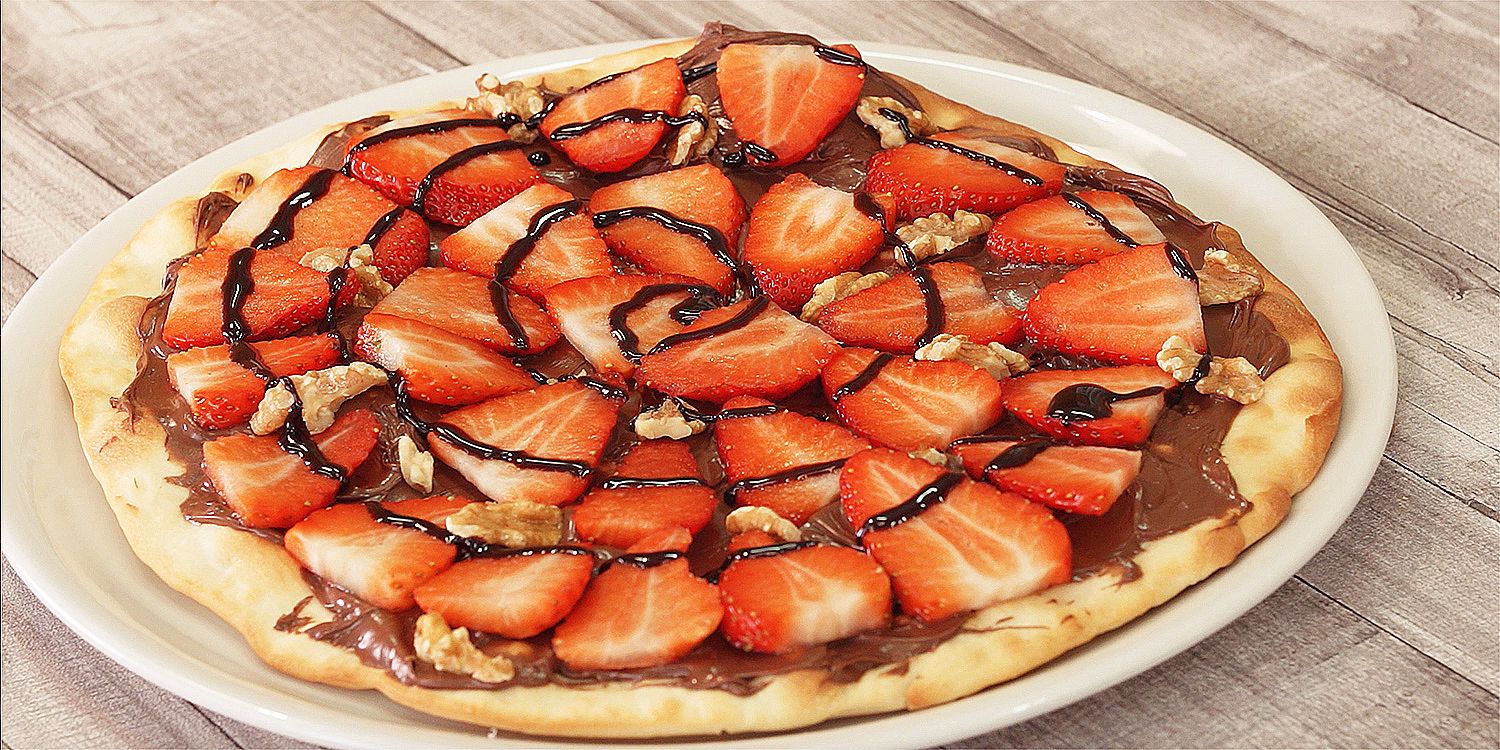 Receta fácil de pizza de Nutella y fresas