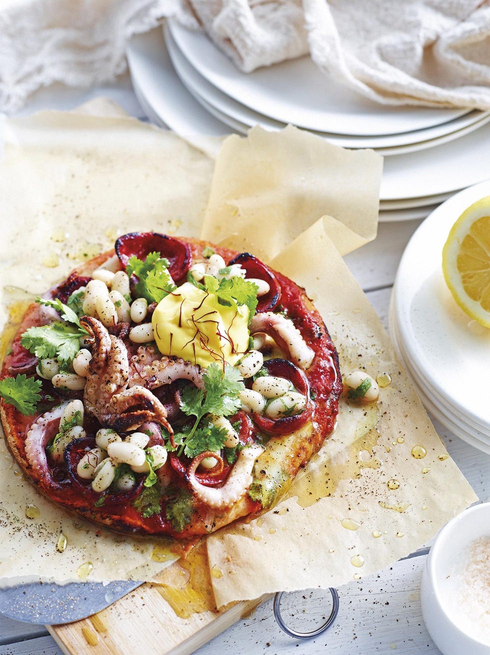 pizza de pulpo a la gallega
