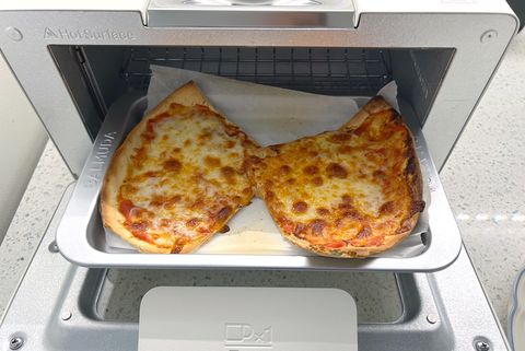 pizza baking in the toaster