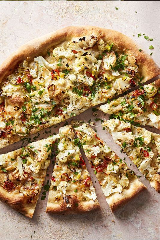 pizza recipes roasted cauliflower and red chile pizza