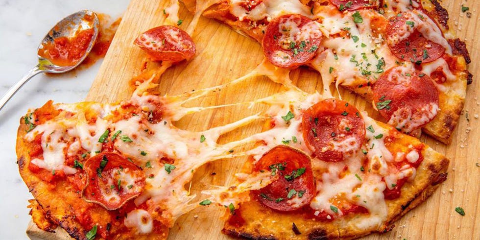 Dish, Food, Cuisine, Pizza cheese, Pizza, Ingredient, Tarte flambée, California-style pizza, Flatbread, Italian food, 