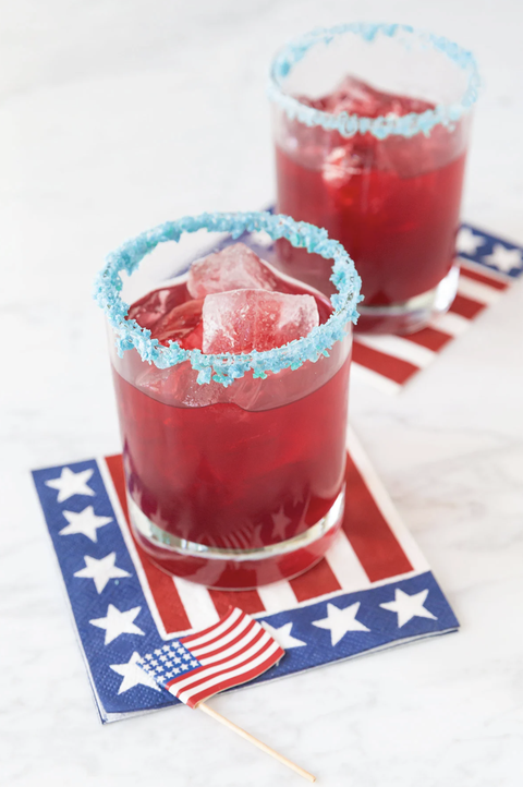 fourth of july red cocktail recipe with pop rock rim