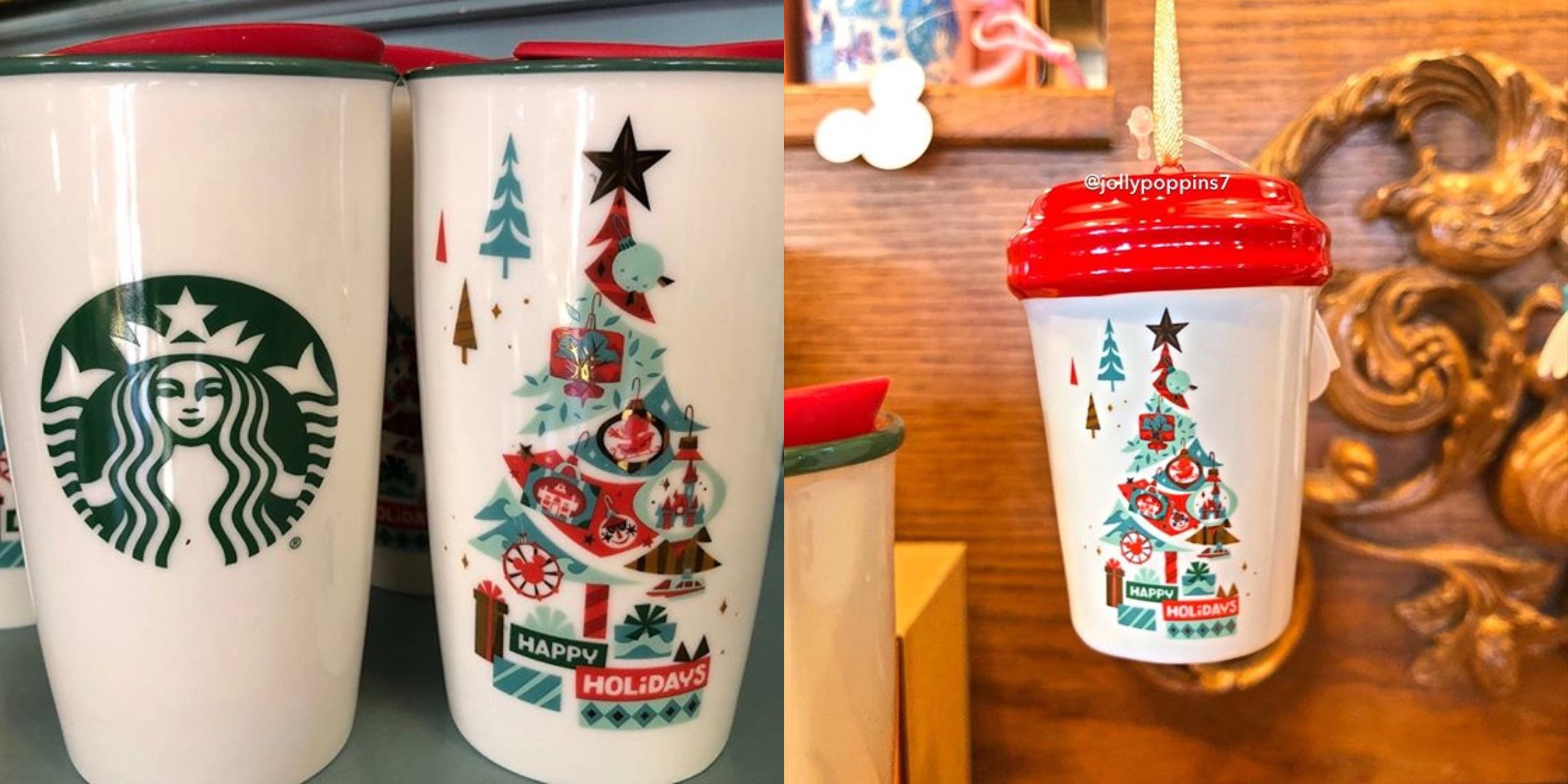 Disney Starbucks Cup Ornament - Epcot