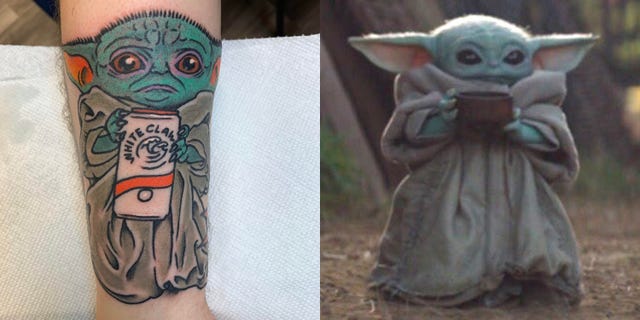 Yoda, Arm, Fictional character, Tattoo, Art, Drawing, Illustration, 