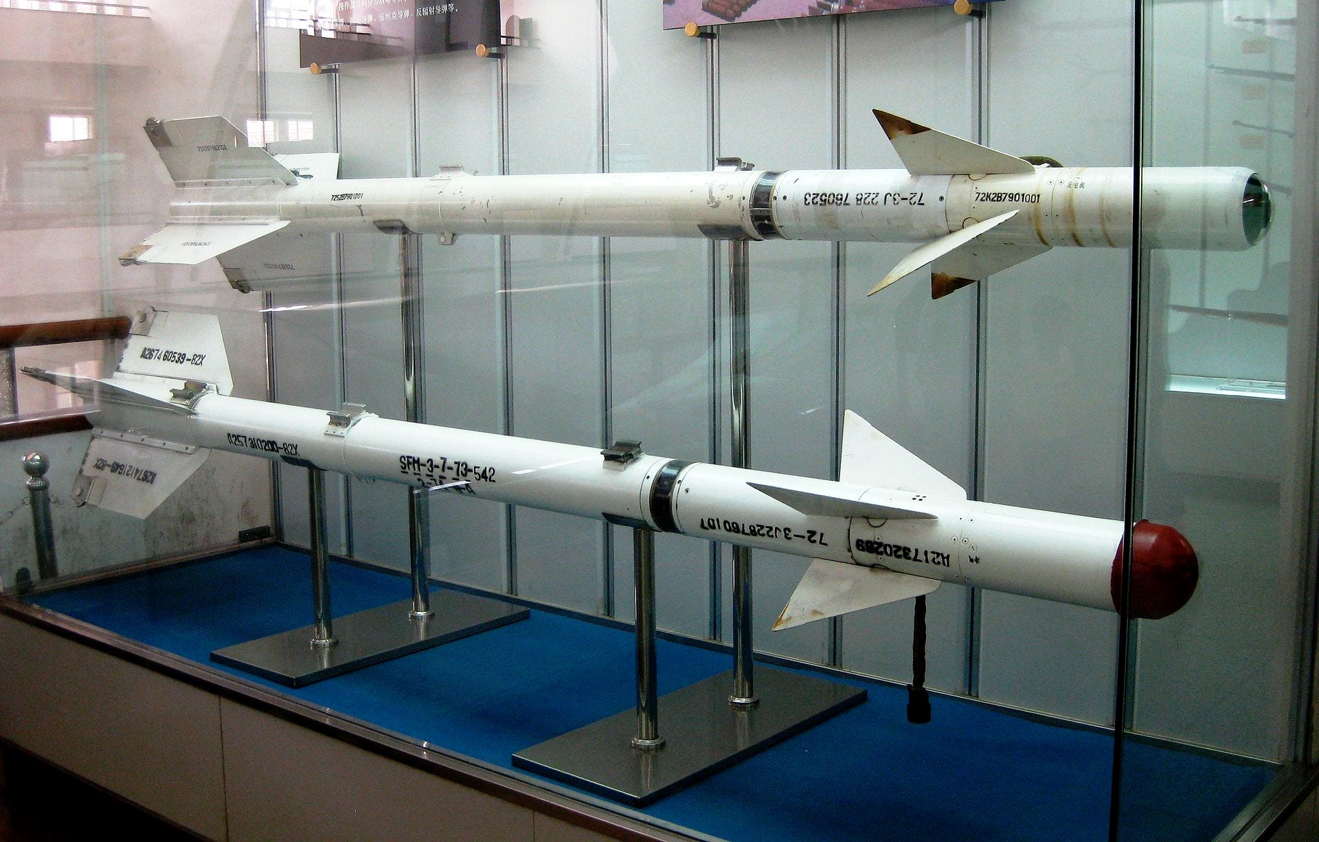 chinese pl2 missile on display based on aim 9 sidewinder