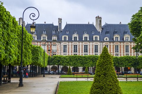 Place des Vosges in Marais District, Paris, Ile-de-France, France
