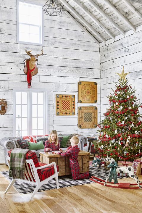 plaid christmas tree decorations