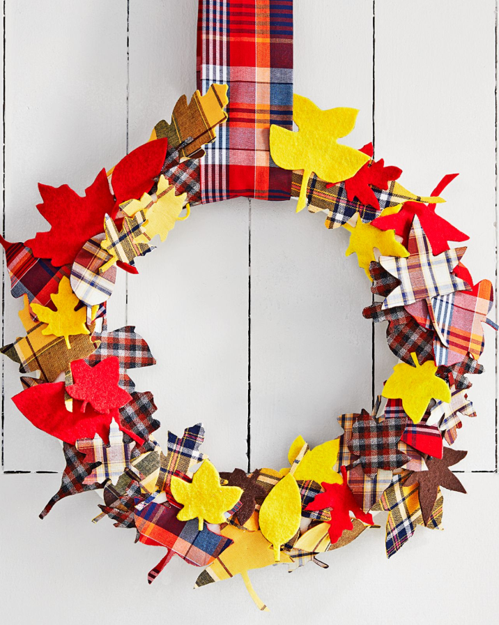 plaid fall wreath