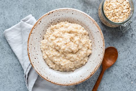 plain oatmeal porridge in bowl