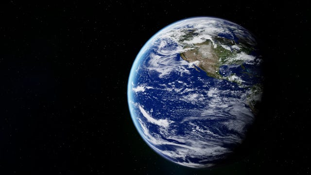 planet earth against black background