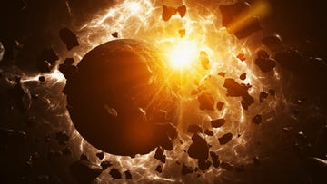 illustration of a planet exploding