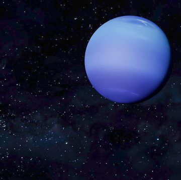 blauwe planeet neptunus met sterren op achtergrond
