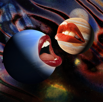 two planets with mouths