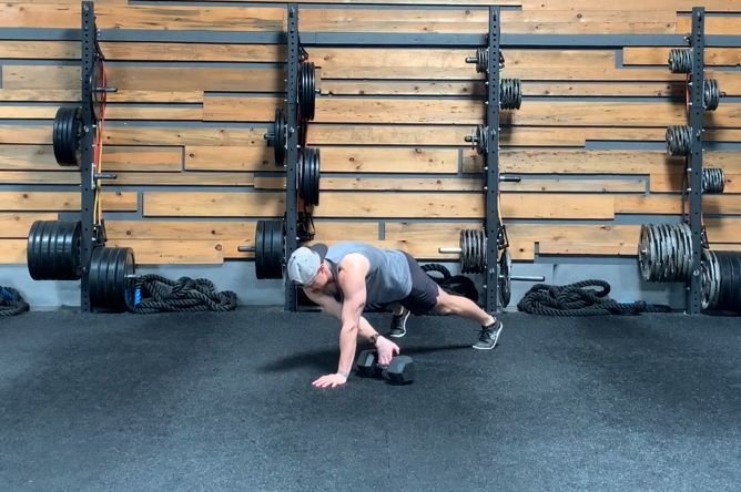 strength workout plank pull through