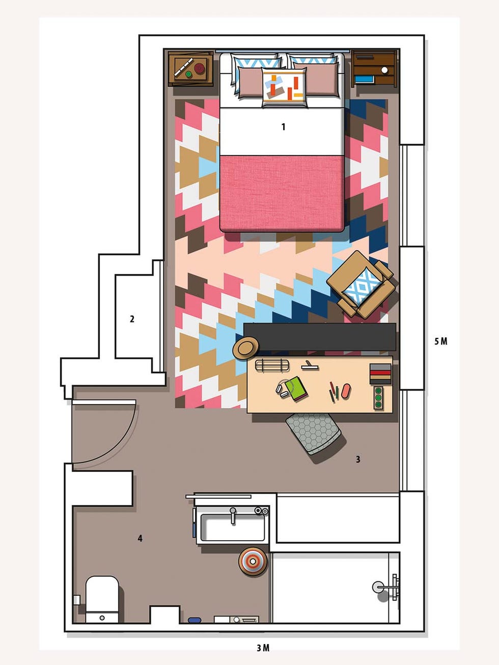 Plano: Dormitorio juvenil