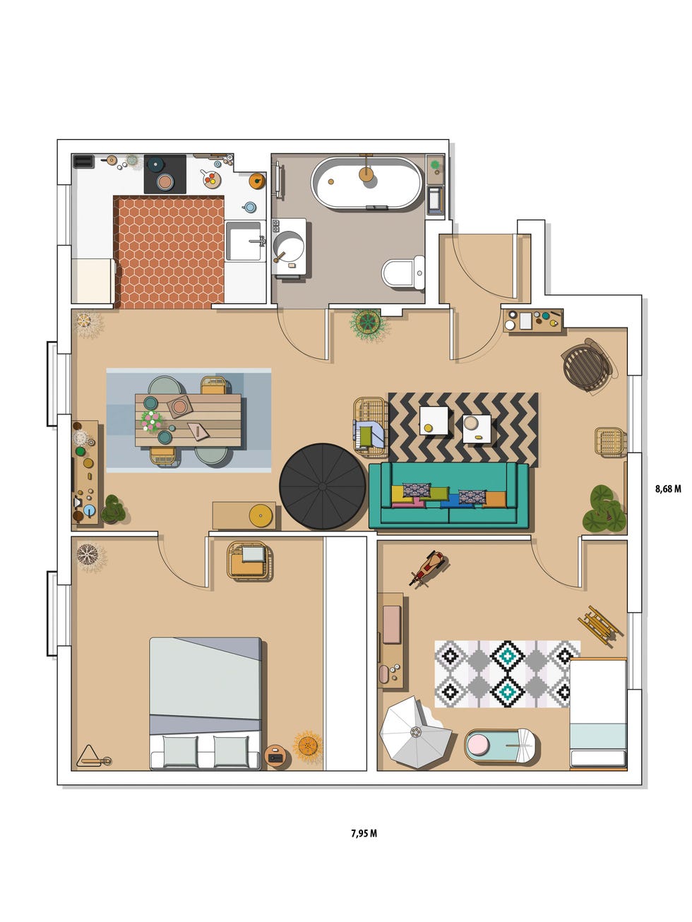 La casa de @chloeandyou: Plano de la vivienda