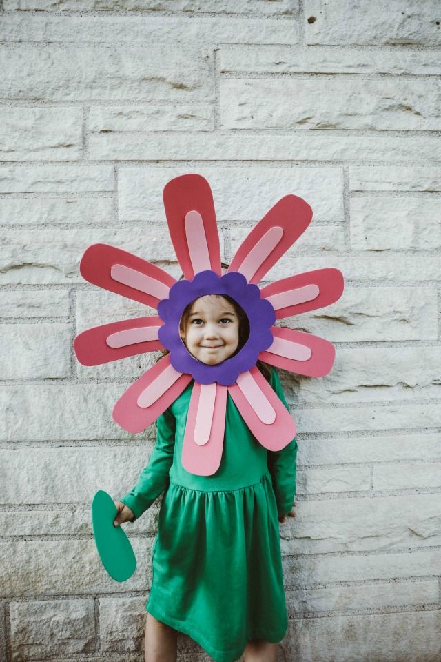 Cute Girl's Homemade Flower Costume