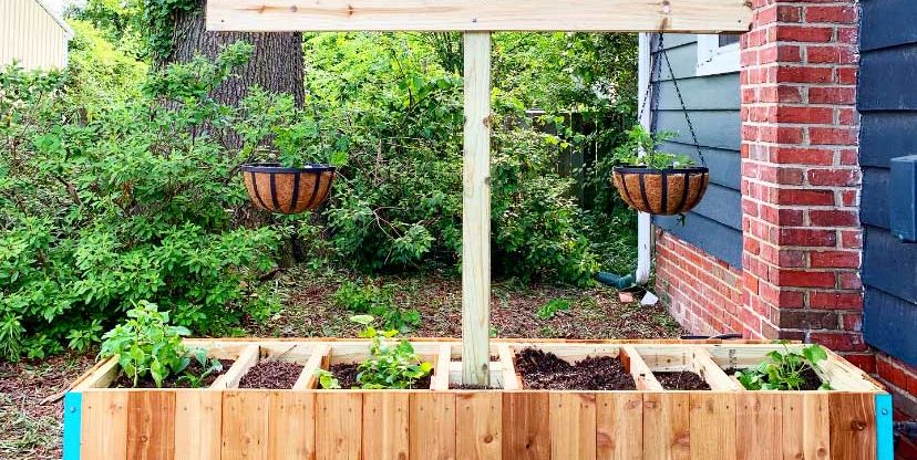 raised vegetable garden bed with compost bins adam lazy guy diy