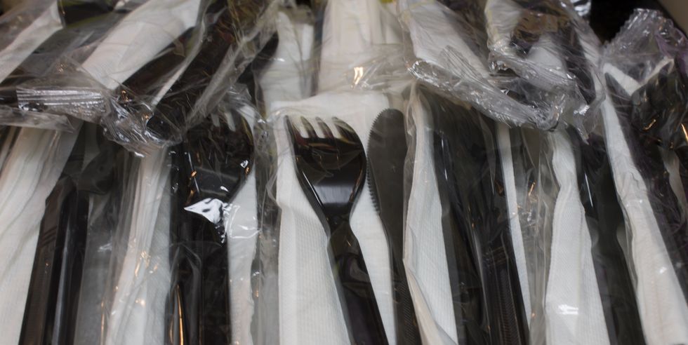 plastic disposable forks and knives
