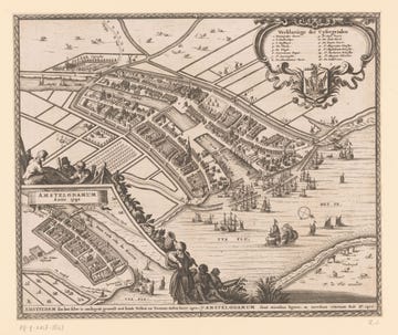 een plattegrond van amsterdam uit de veertiende eeuw