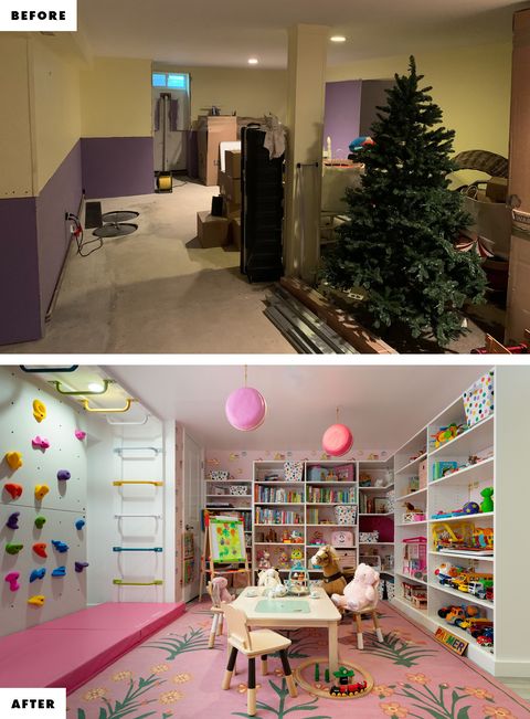 the before and after images of parker bowie larson's playroom