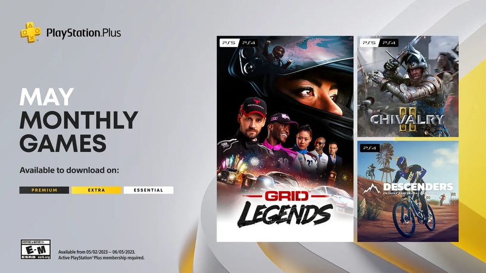 Playstation Plus 2023 年 5 月必备免费游戏、Grid Legends、Chivalry 2 和 Descenders