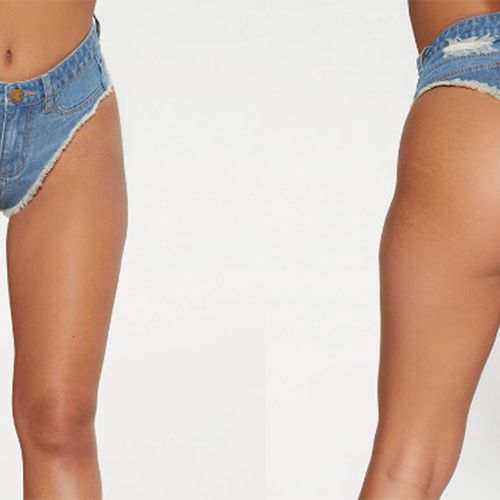Pretty Little Thing Is Now Selling Denim Thong Shorts