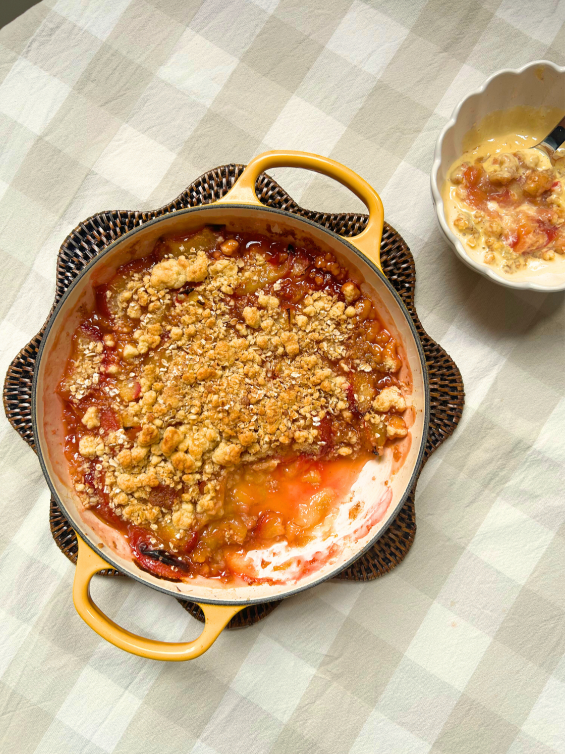 Plum crumble recipe | How to make a plum crumble with custard