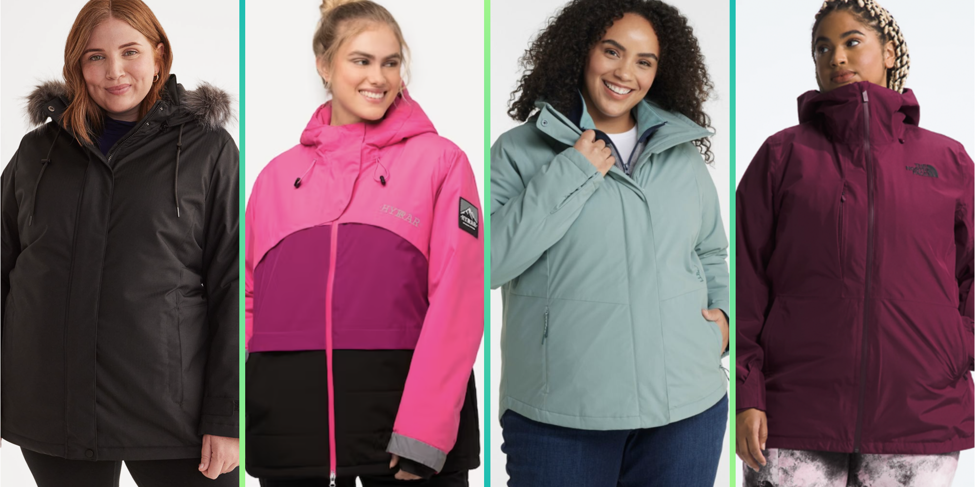 Women's Plus Size Ski Coat, Eye-catching Hailstone Puff