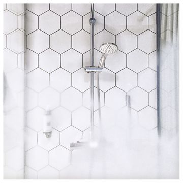 Shower curtain, Line, Bathroom accessory, Square, Pattern, 