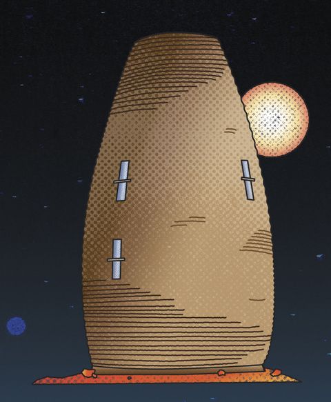 illustrazione della dimora verticale su Marte