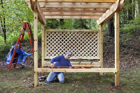 woodworking, building a backyard pergola