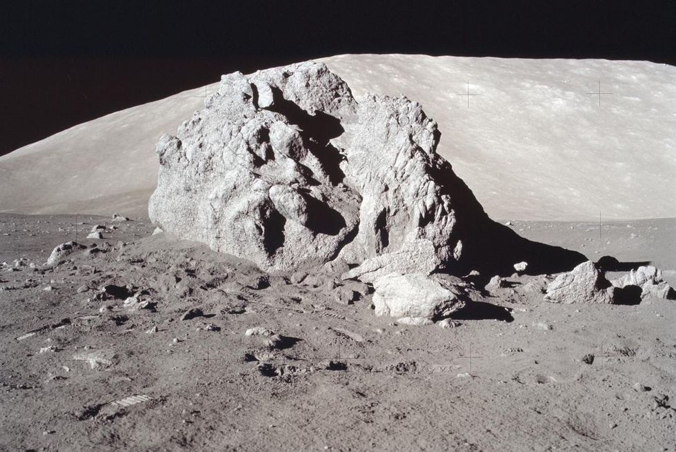 moon rock photographed by space geologist harris schmitt during the expedition 'apollo 17' december 7, 1972 photo by universal history archive universal images group via getty images