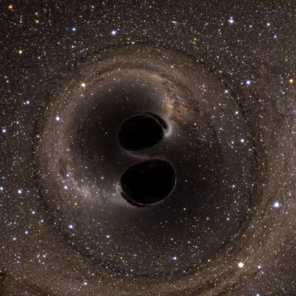 physicists at mit and elsewhere have used gravitational waves to observationally confirm hawking’s black hole area theorem for the first time this computer simulation shows the collision of two black holes that produced the gravitational wave signal, gw150914