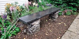 stone garden bench