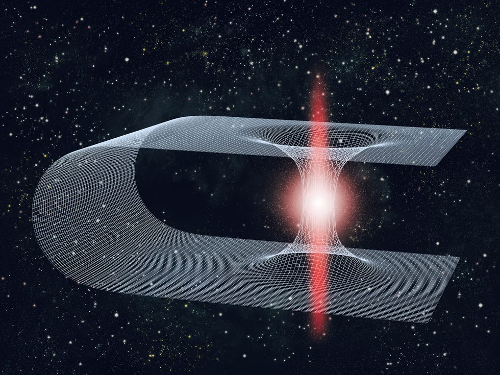 illustration of a wormhole in space