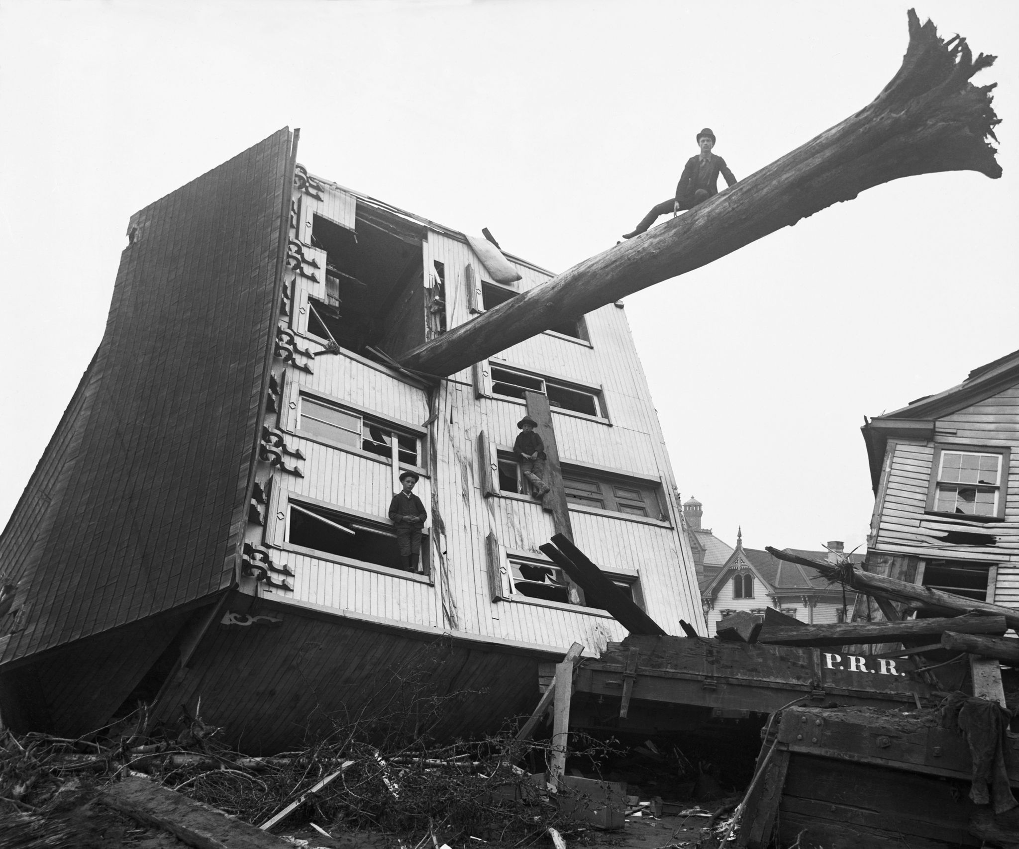 the aftermath of the johnstown flood photographed after the water subsided
