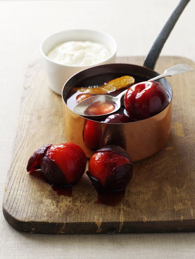 poached plums