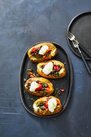 poblano and black bean loaded potatoes