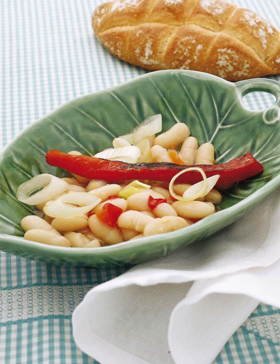 pochas con pimientos rojos